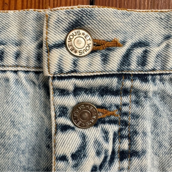 VINTAGE 80s Hysteric Et Vous painted stonewash jean skirt 40EUR 8US - Picture 5 of 7
